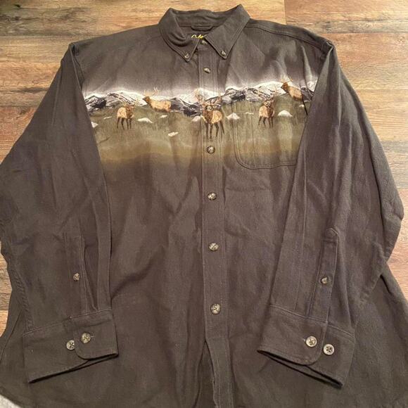 Cabelas work western style hunting button up flannel - Picture 1 of 5